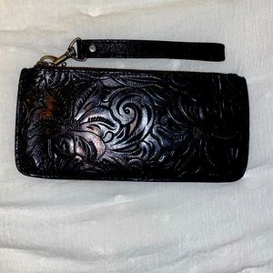 Patricia Nash, black, leather wristlet.
